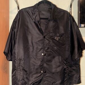Prada Black Satin Shirt Jacket